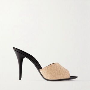 NWT Saint Laurent La 16 Women's Woven Raffia Mules Sandals Size 39 IT